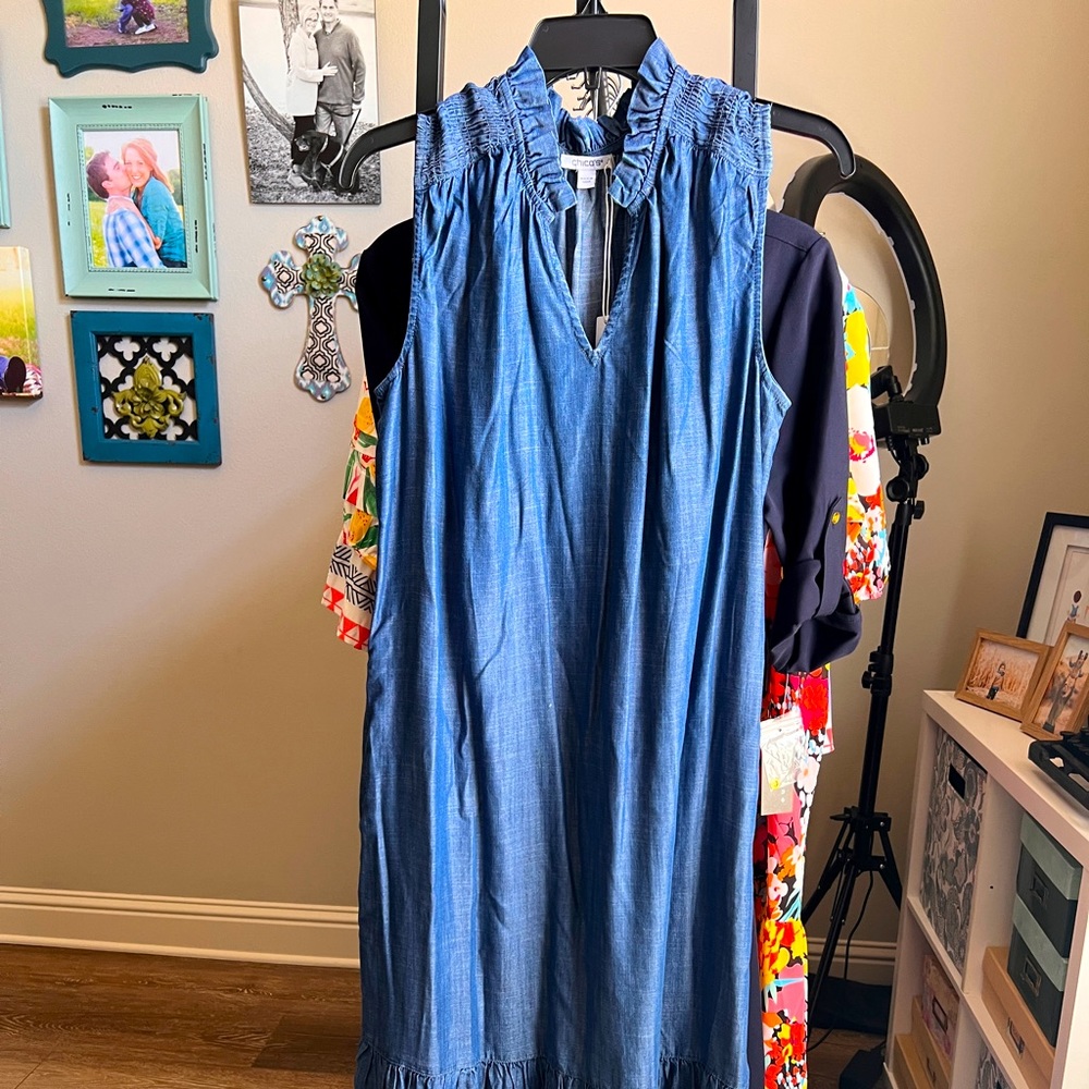 Chicos smock detailed maxi dress